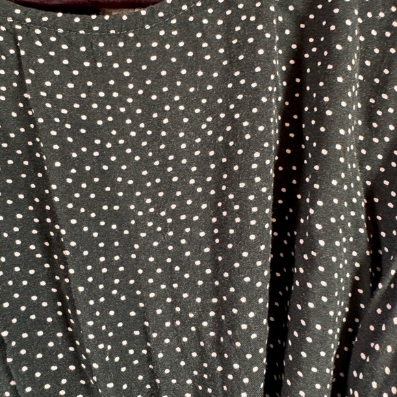 Loft Black Polka Dot Mini Wrap Dress Size 00P - Picture 6 of 8